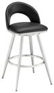 Charlotte Swivel Counter or Bar Stool in Faux Leather and Metal