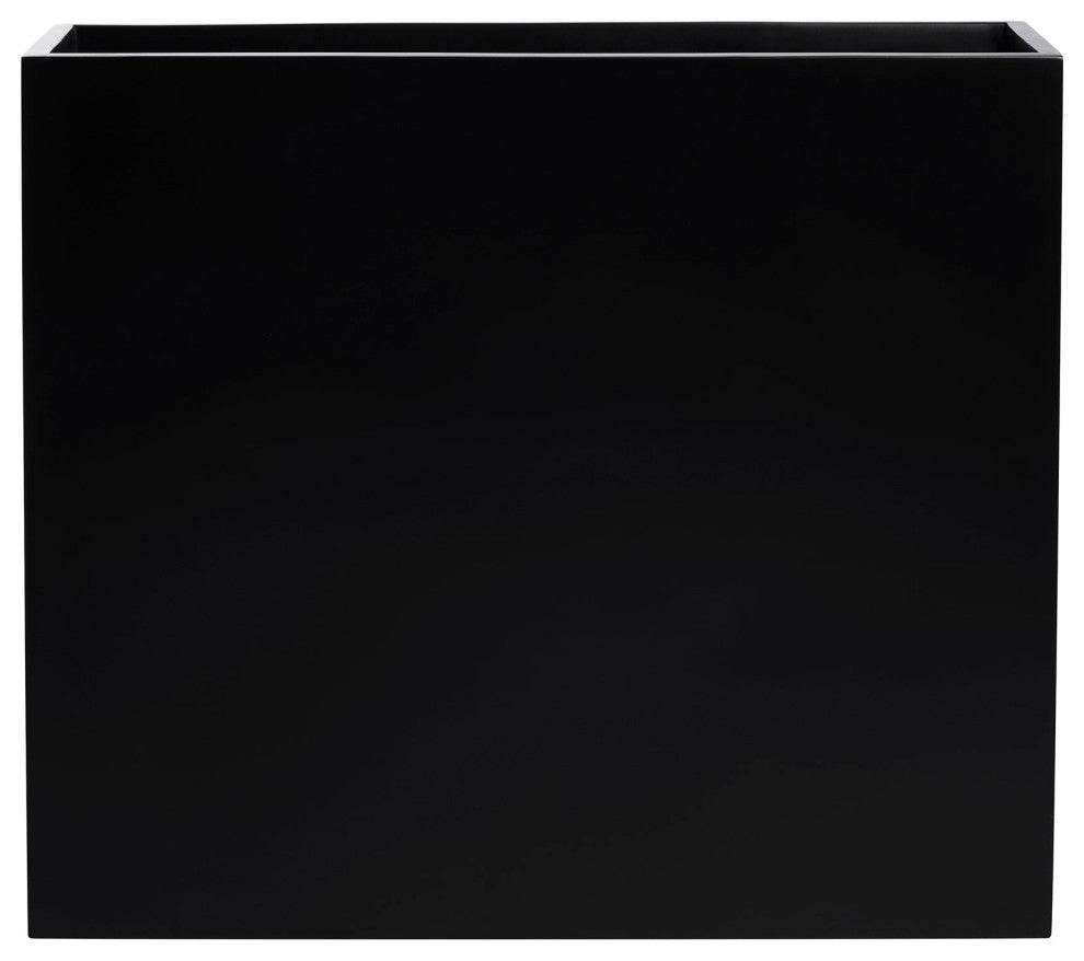 Calistoga Tall Rectangle Planter Box, Black, 48"x12"x30"