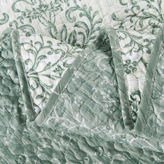Mayfair 6 Piece Quilted Printed Bed Spread, Mint Green/Lime/Mint, King