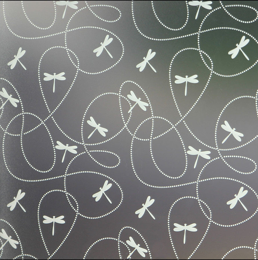 Dragonflies Privacy Window Film, Non-Adhesive, Standard 36"x48"