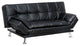 Benzara BM169239 Leatherette Contemporary Futon Sofa With Tufted Design, Black
