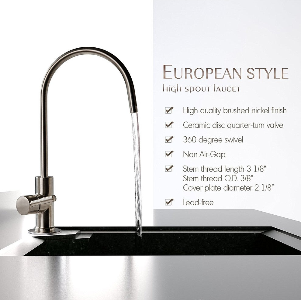 Lead-Free Heavy Duty Solid Brass Drinking Water Filter Faucet, Luxury Chrome