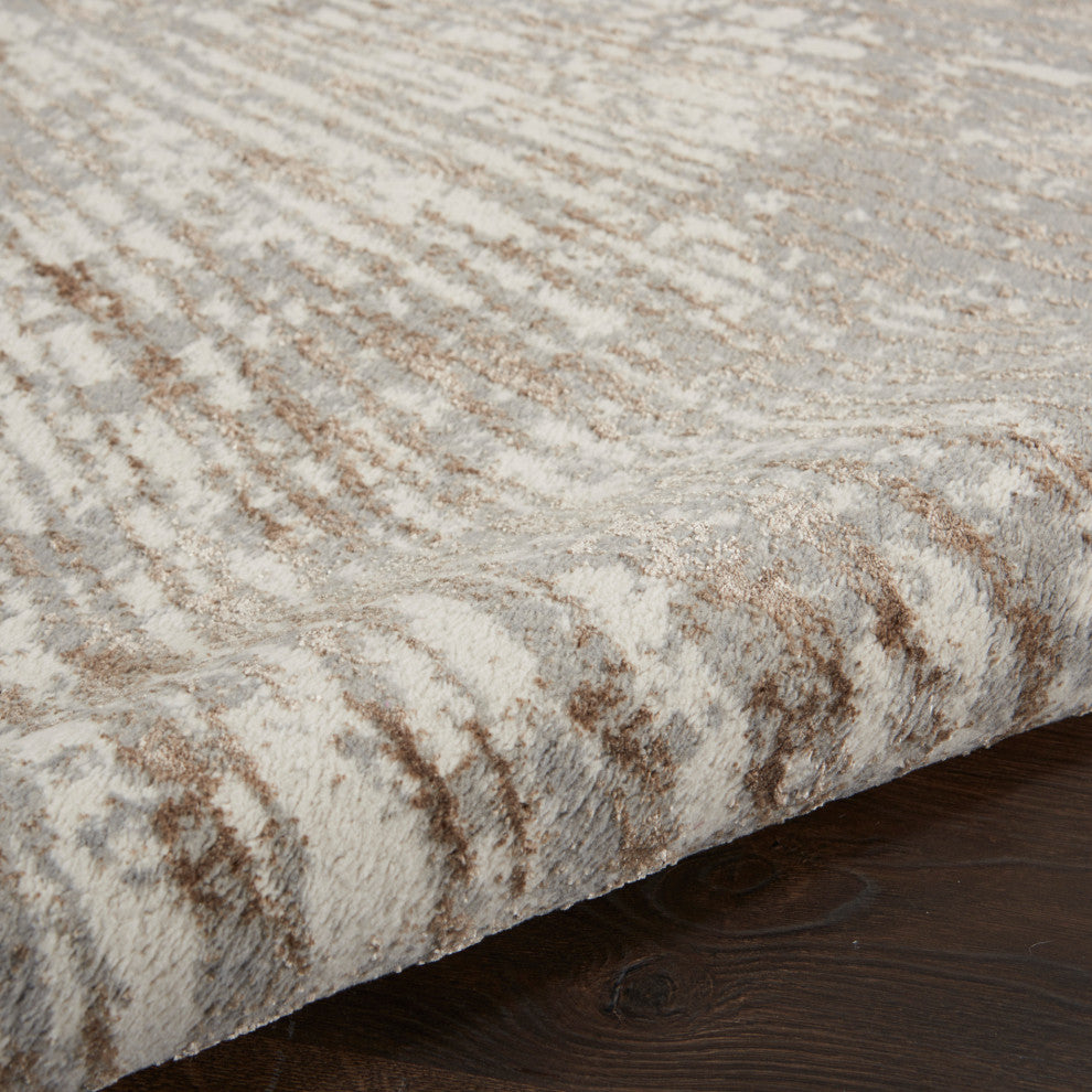Nourison Glow 8' x 10' Grey Mocha Glam Indoor Rug