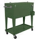 Clevr Retro 80 Quart Rolling Cooler Ice Chest, Green