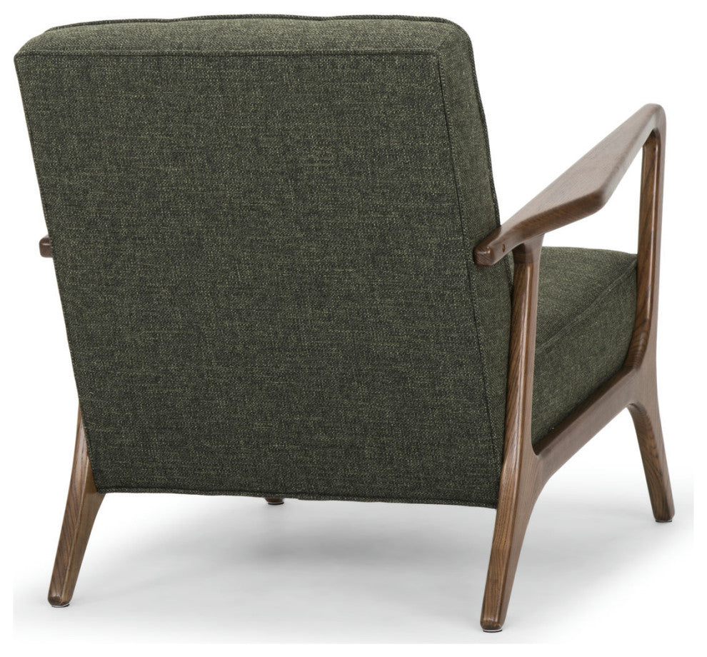 Eloise Hunter Green Tweed Fabric Occasional Chair