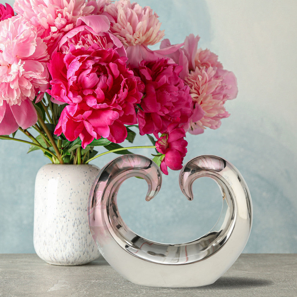 Eternity Double Curl Sculpture in Silver Titanium