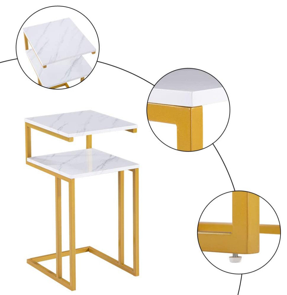 Modern Cocktail Table with Metal Frame Suitable for Home Office, Dining room