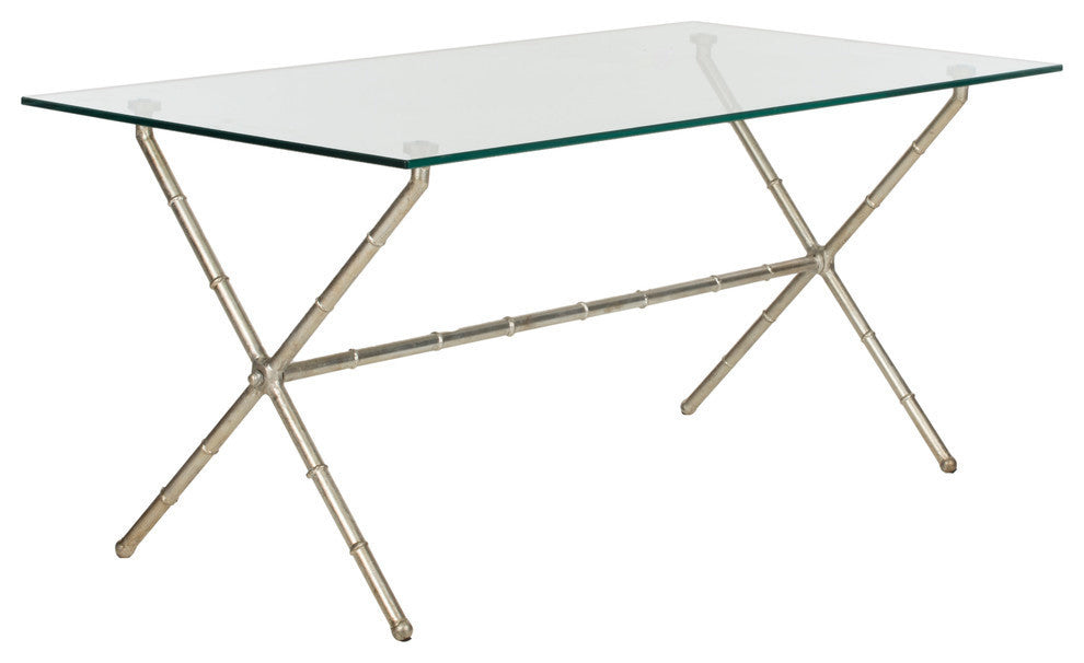 Safavieh Brogen Accent Table, Silver, Clear Glass Top