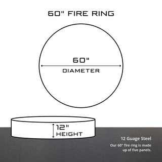 60" Solid 5 Piece Fire Ring