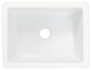 Eden Crisp White Fireclay 23" Single Bowl Undermount Kitchen Sink