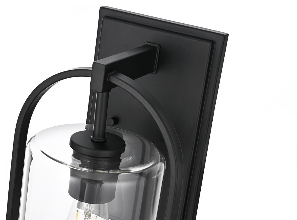 Home Living 8" Outdoor Wall Sconce, Black