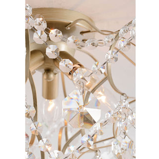 Belle Brushed Silver-ish Champagne 5-Light Larger Crystal Flush Mount