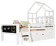 Gewnee Twin Size House Bed with Ladder and Storage Drawers for Kid Bedroom