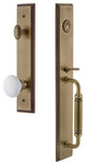 Carre' 1-Piece Dummy Handleset, C Grip and Hyde Park Knob, Vintage Brass, 849115