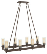 Linear Chandelier 8-Light, Olde Bronze