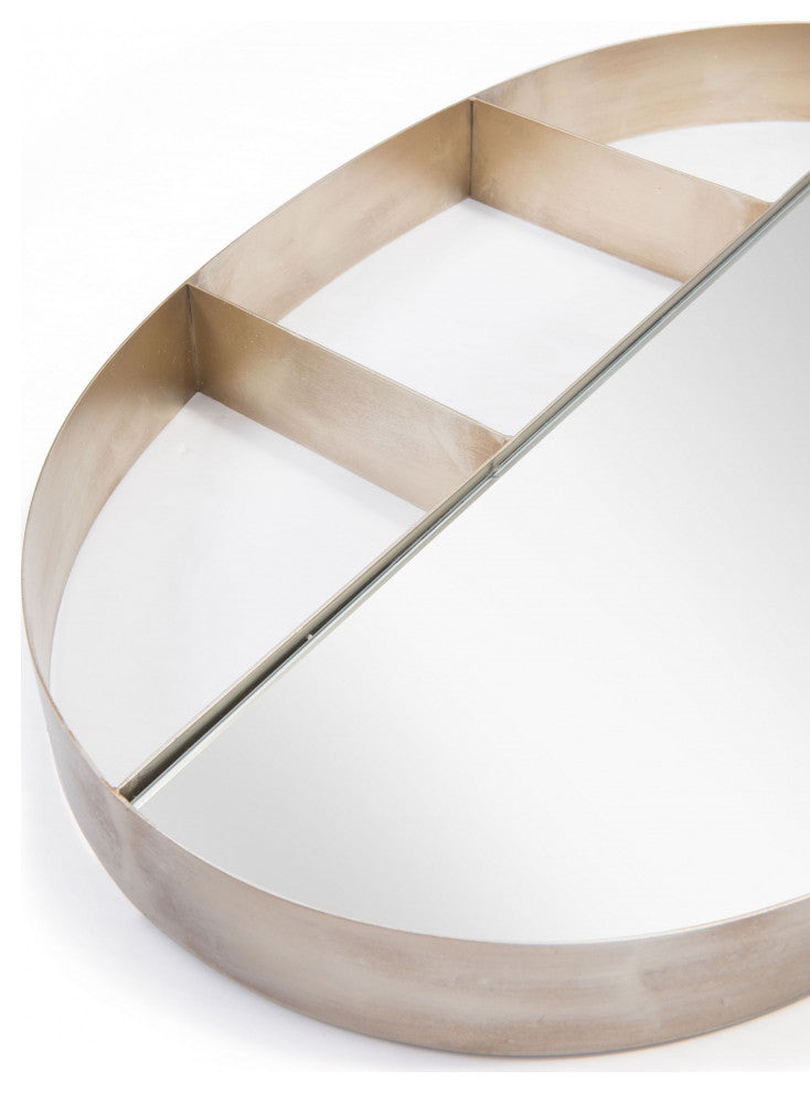 Half Mirror Half Shelf Bronze Unit