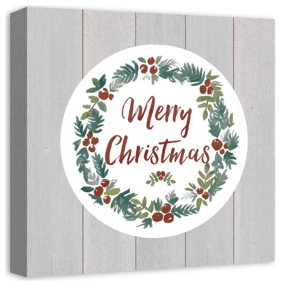 Christmas Wreath 16x16 Canvas Wall Art