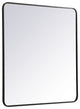 Ellis Soft Corner Metal Rectangular Mirror, Black, 36"x40"