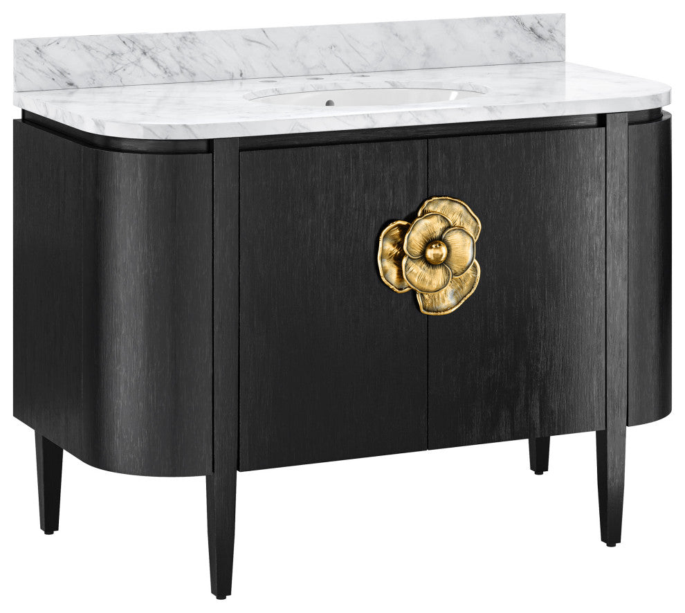 Briallen 48" Black Vanity with Oval Undermount Sink