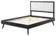 Platform Bed Frame, Queen Size, Fabric, Wood, Black White, Modern Mid-Century