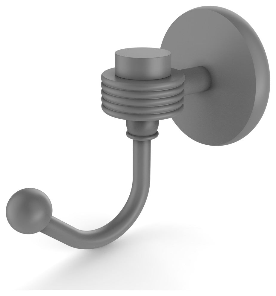 Satellite Orbit One Robe Hook With Groovy Accents, Matte Gray