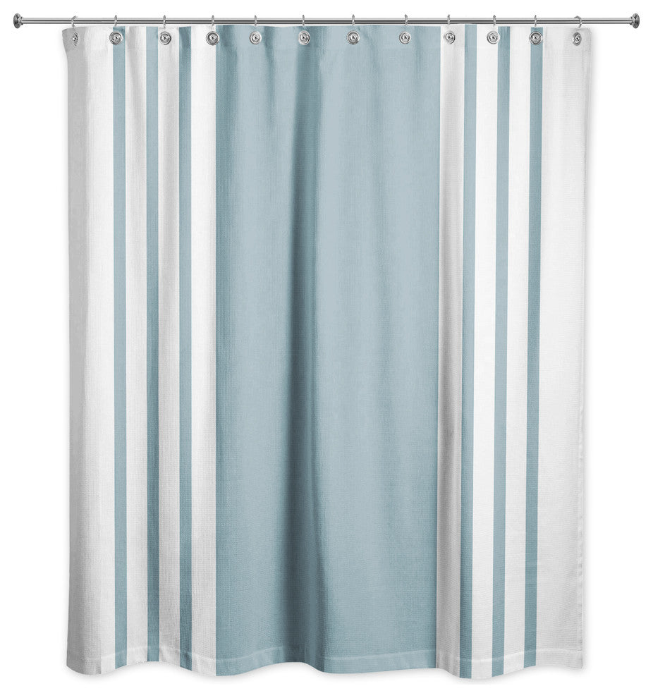 Farmhouse Stripe Shower Curtain, Teal
