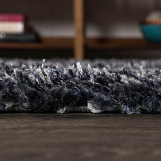 Mercer Shag Plush Area Rug, Denim Blue, 3 X 5