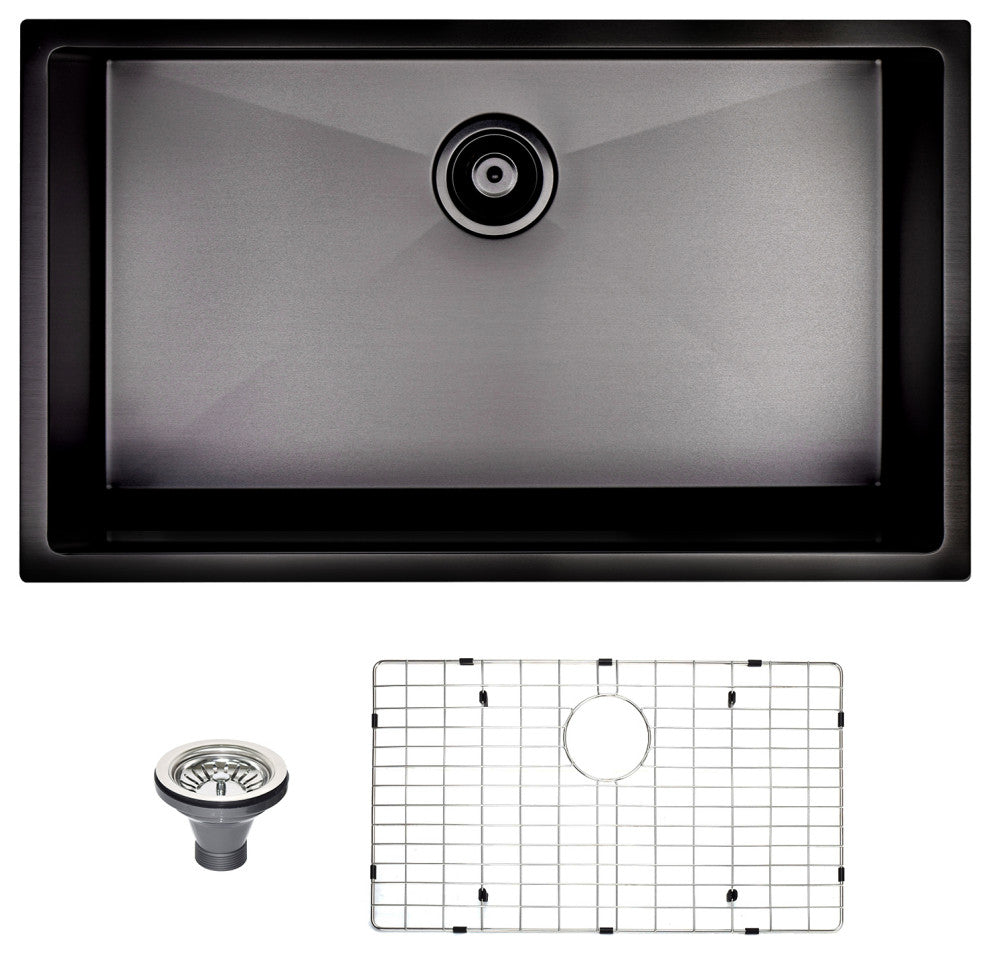 32" L X 18" W Undermount Kitchen Sink With Sink Grid