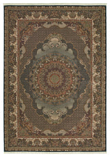 Mackenzie Medallion Blue/Red Area Rug, 7'10"x10'10"