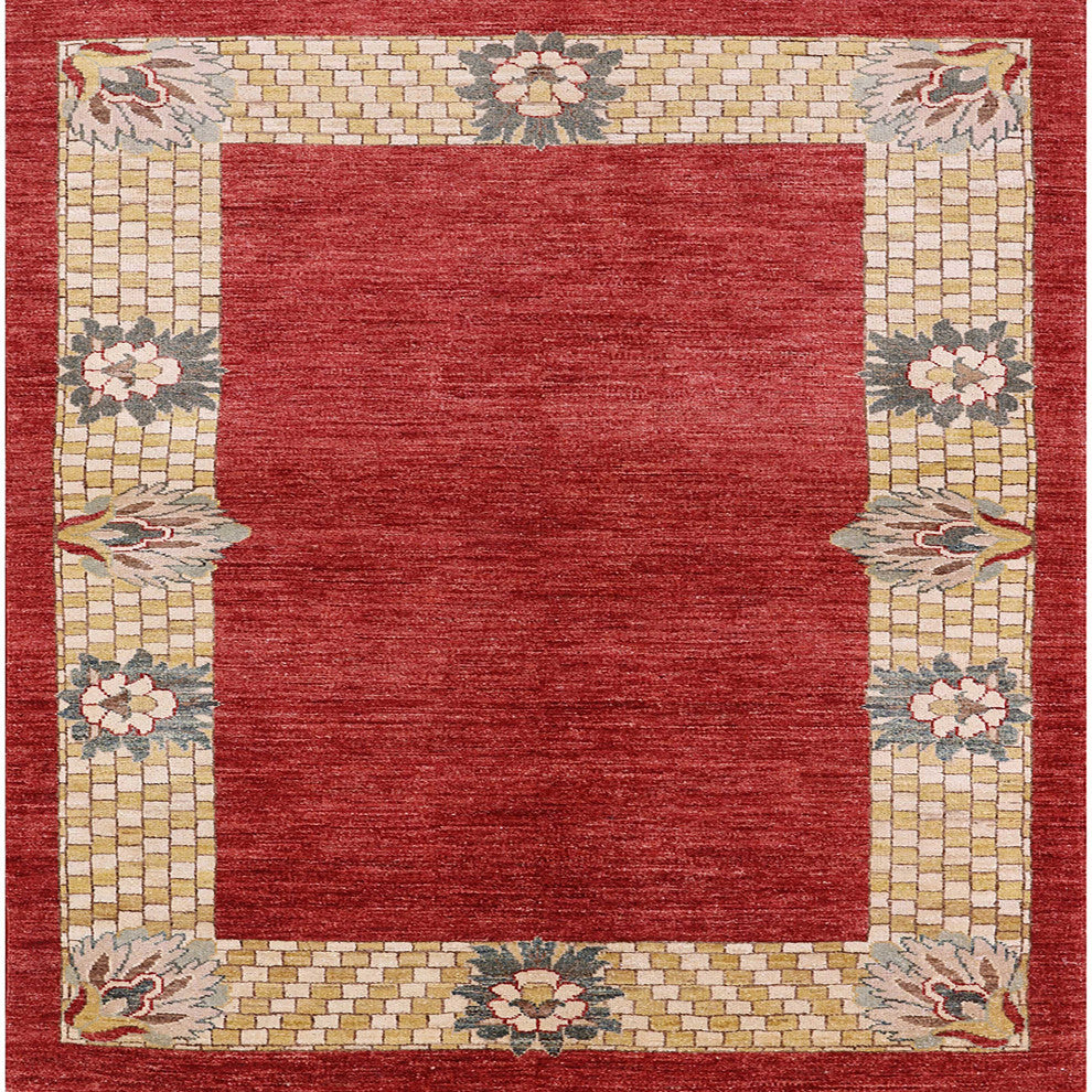 Ahgly Company Indoor Square Mid-Century Modern Area Rugs, 7' Square