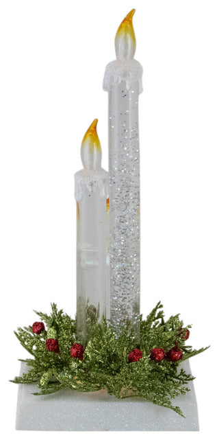 9" Battery Operated LED Lighted Candle Christmas Stocking Holder