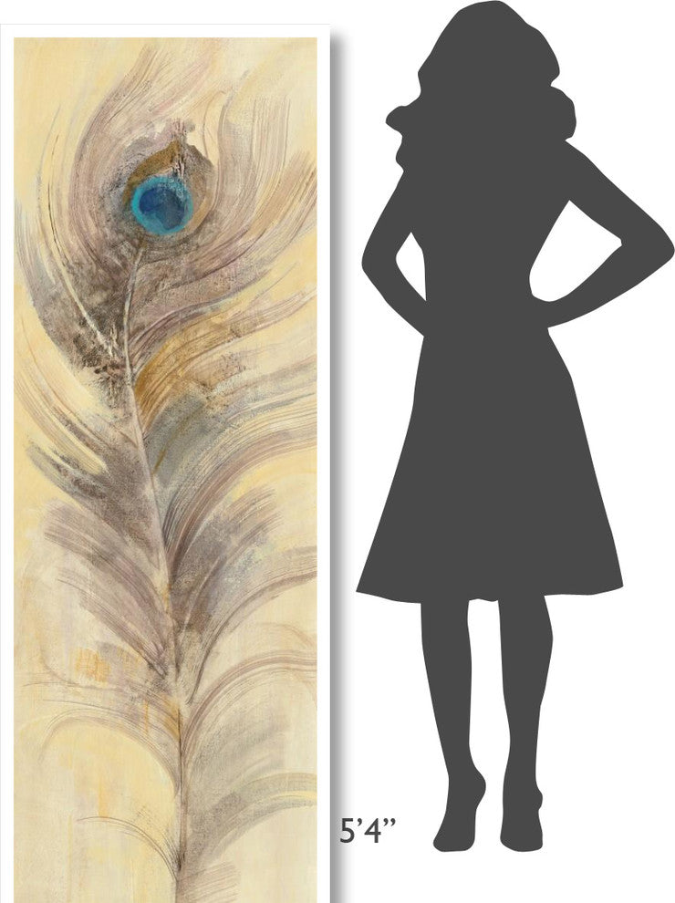 "Blue Eyed Feathers III" Digital Paper Print by Albena Hristova, 26"x74"
