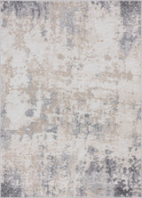 Spokane Contemporary Abstract Gray & Cream Rectangle Area Rug, 8'x10'
