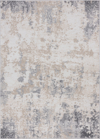 Spokane Contemporary Abstract Gray & Cream Rectangle Area Rug, 8'x10'