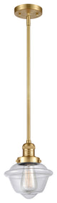 Small Oxford 1 Light Mini Pendant, Satin Gold, Clear