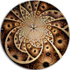 Symmetrical Brown Black Fractal Flower, Floral Round Wall Art, 36"