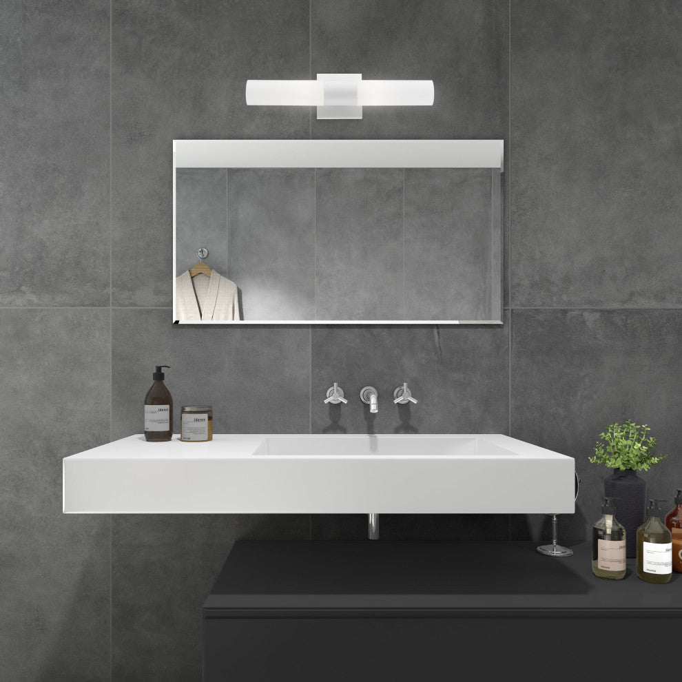 Aero 2 Light White With Brushed Nickel Accent ADA Vanity Sconce