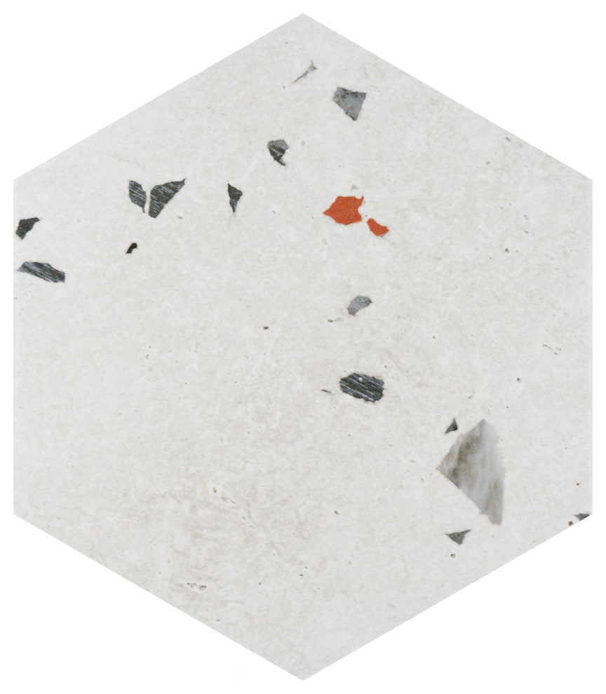 Sonar Hex White Porcelain Floor and Wall Tile