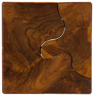 Teak Slice Pedestal, Square, Small