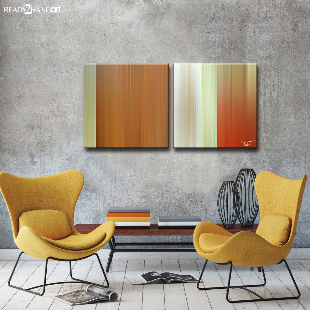 Ready2HangArt ''Blur Stripes LXIII'' by Tristan Scott, 12"x24", 2 Piece Set