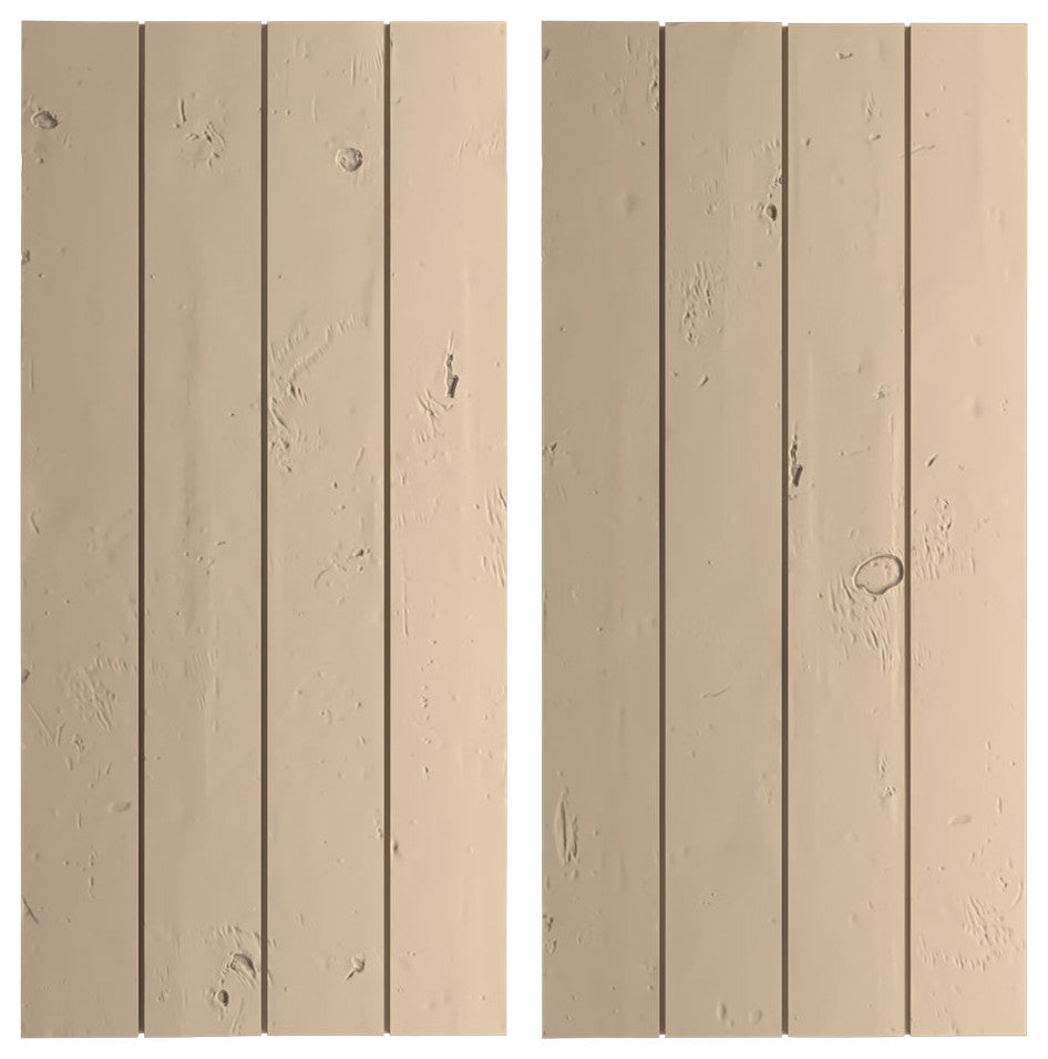 Rustic 4 Board Joined B-N-B Faux Wood Shutters, Knotty Pine, 22x74"
