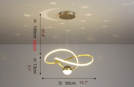 Impruneta | Modern Beautiful LED Hanging Chandelier for Living Room, Gold, Dia19.7xh5.1", Three Colors No Remote
