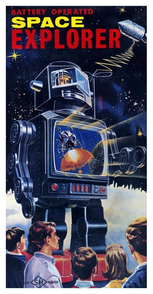 "Space Explorer Robot" Digital Paper Print by Retrobot, 22"x42"