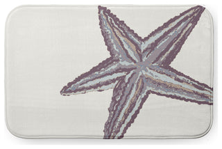 24" x 17" Large Starfish Bathmat, Dusty Purple