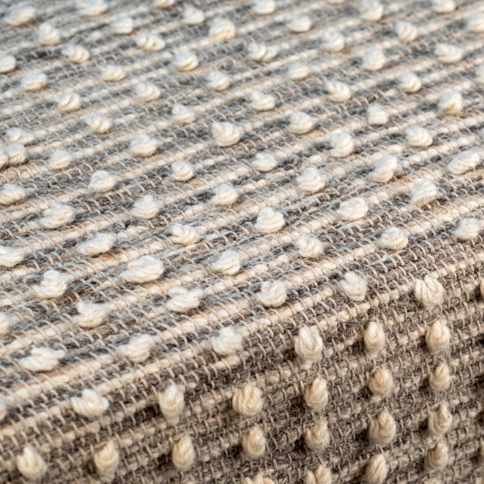 Marlie 48" Long Handwoven Natural Wool and Eucalyptus Wood Bench