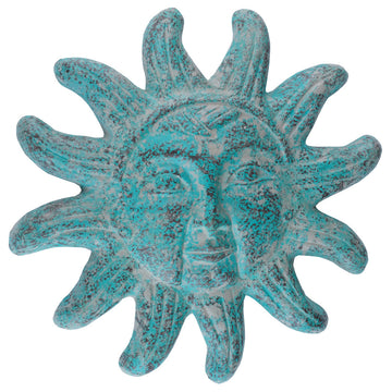 Clay Sun Handmade Hand Painted Garden, 12", Turquoise