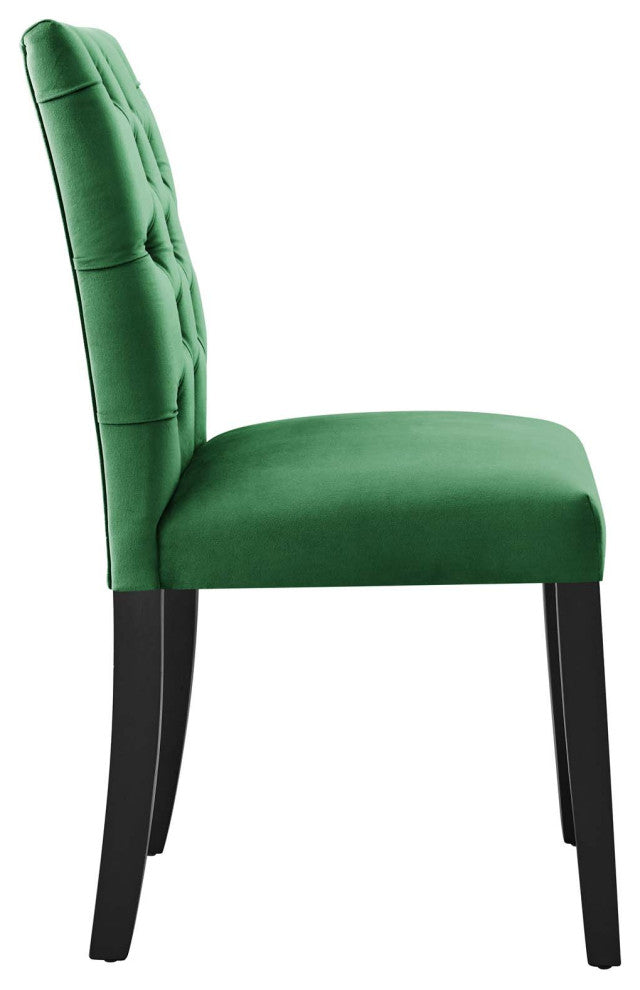 Duchess Performance Velvet Dining Chairs, Set of 2, Emerald