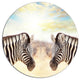 Zebras Face-To-Face At Sunset, African Round Wall Art, 36"