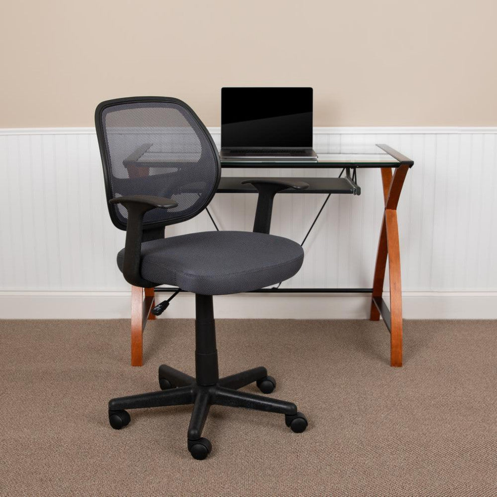 Flash Fundamentals Mid-Back Gray Mesh Swivel Ergonomic Task Office Chair...