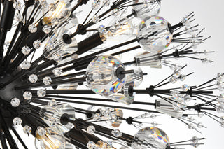 Victor 36" Crystal Starburst Oval Pendant, Black